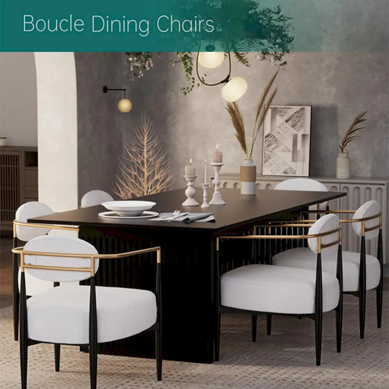 Chaise de salle à manger Boucle Chaise de salon Cadre métallique élégant