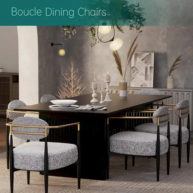 Chaise de salle à manger Boucle Chaise de salon Cadre métallique élégant