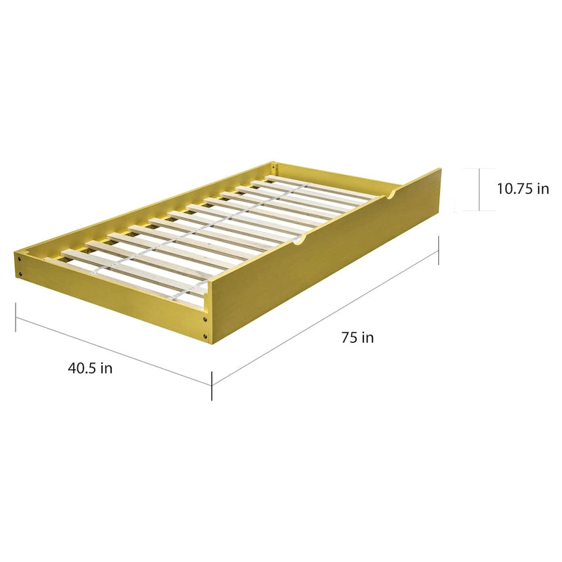 Lit gigogne simple moderne en bois massif avec tiroir-lit extractible