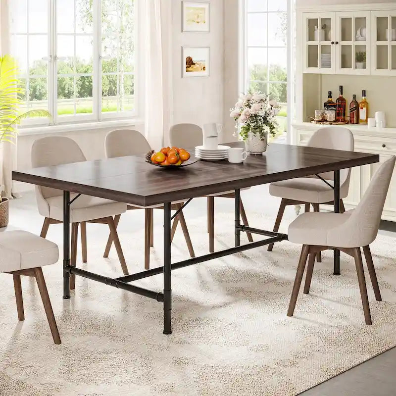 Table de salle à manger rectangulaire rustique