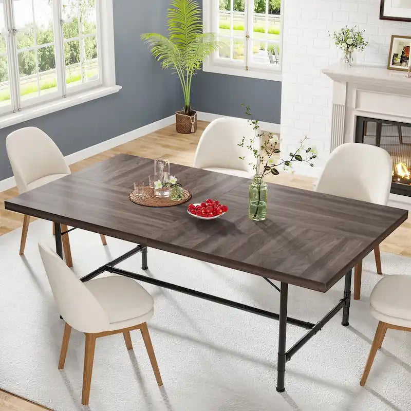 Table de salle à manger rectangulaire rustique