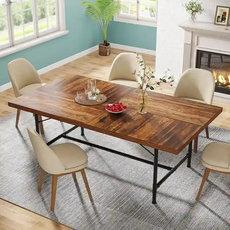 Table de salle à manger rectangulaire rustique
