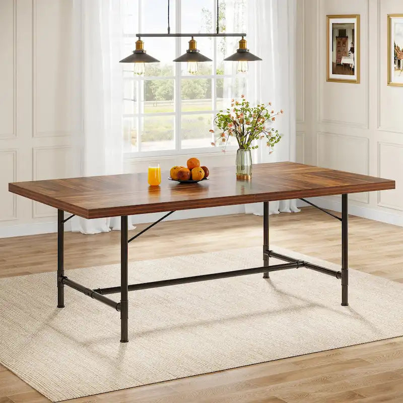 Table de salle à manger rectangulaire rustique