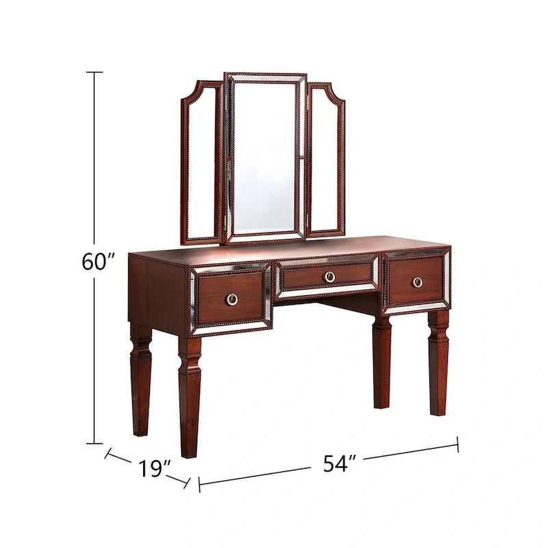 Meuble-lavabo en tissu et bois avec tabouret