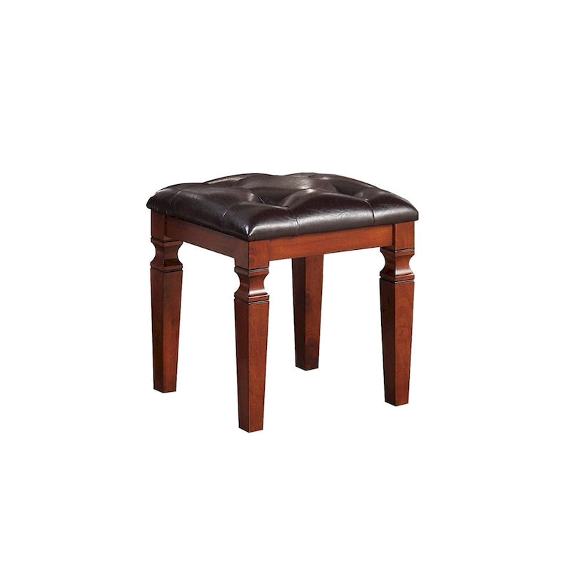Meuble-lavabo en tissu et bois avec tabouret