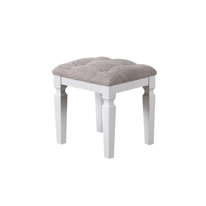 Meuble-lavabo en tissu et bois avec tabouret