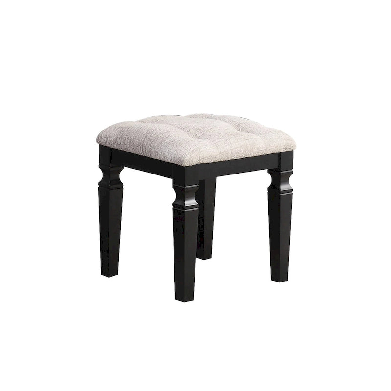 Meuble-lavabo en tissu et bois avec tabouret