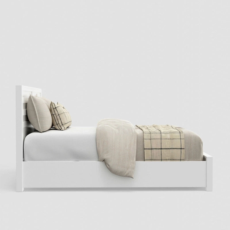Lit King Size (California King) à rangement, blanc