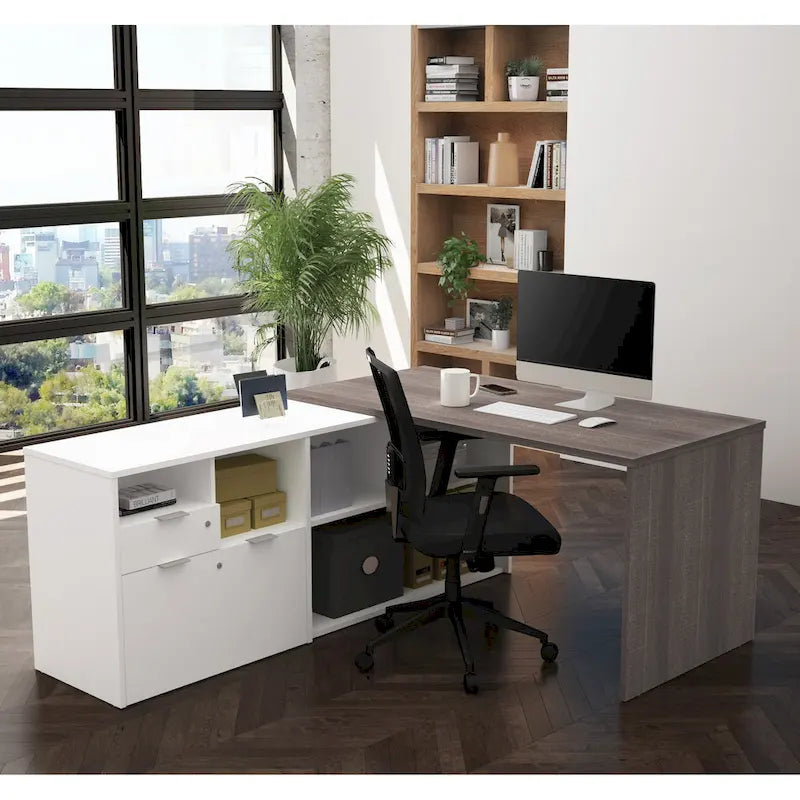 Bureau d'angle à 2 tiroirs