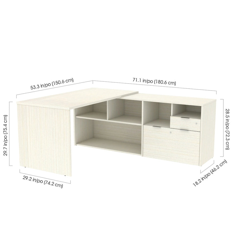 Bureau d'angle à 2 tiroirs
