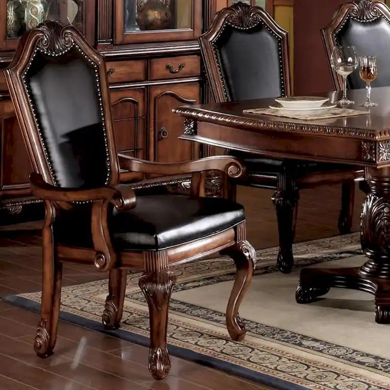 Fauteuil en PU noir et cerisier