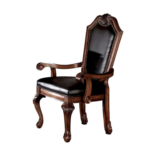 Fauteuil en PU noir et cerisier