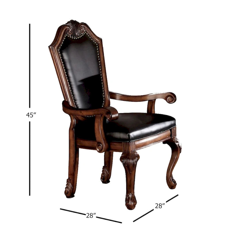 Fauteuil en PU noir et cerisier