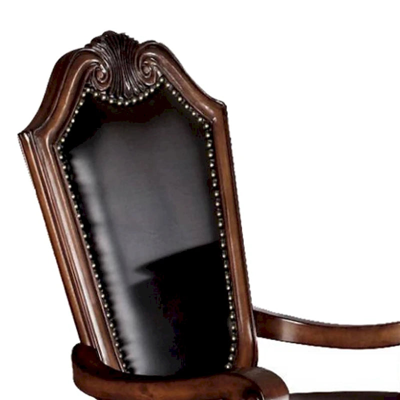 Fauteuil en PU noir et cerisier