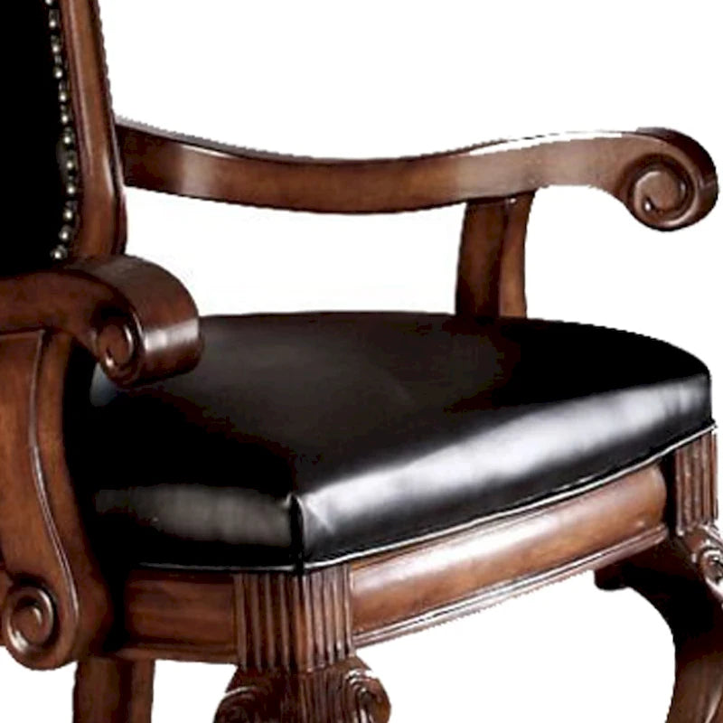 Fauteuil en PU noir et cerisier