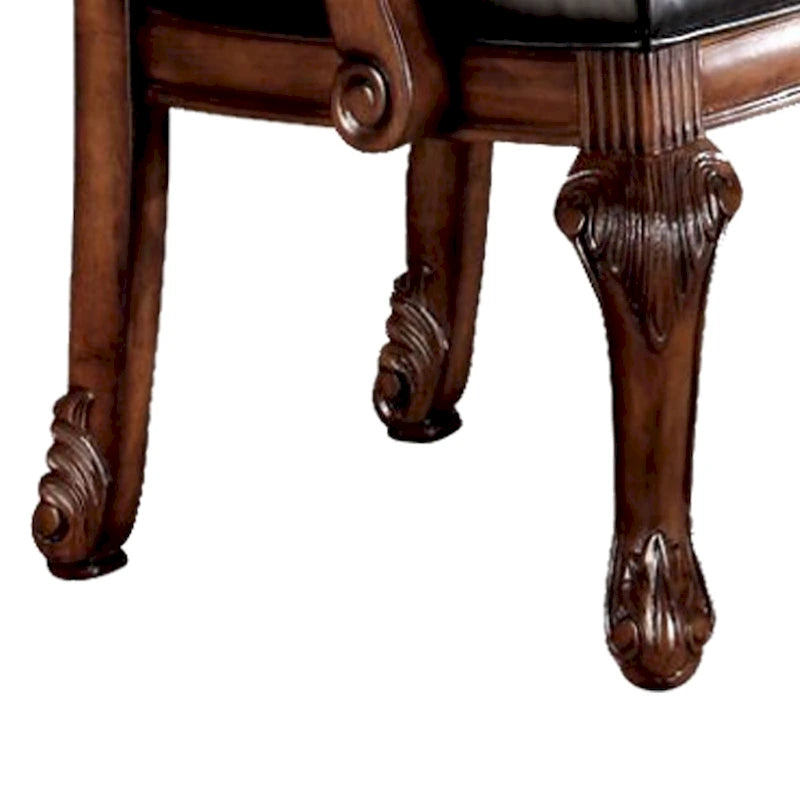 Fauteuil en PU noir et cerisier