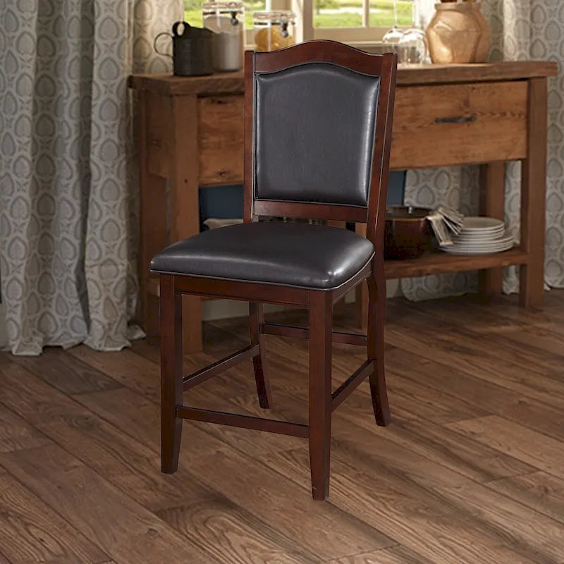 Chaise haute sans accoudoirs en bois, marron expresso et noir