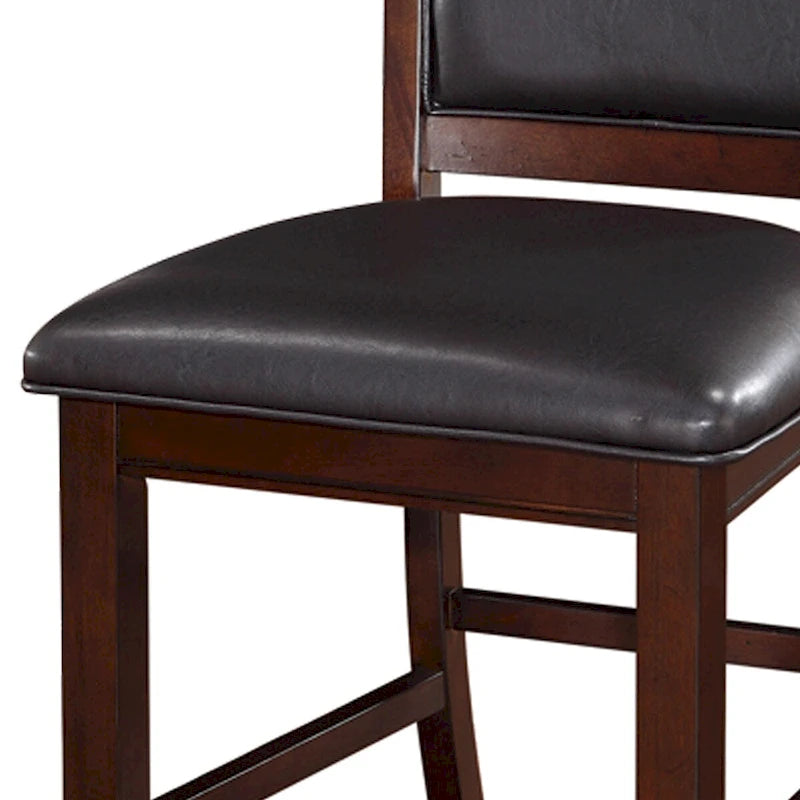 Chaise haute sans accoudoirs en bois, marron expresso et noir
