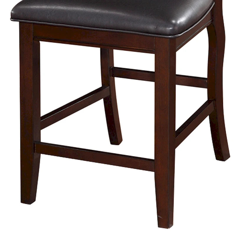 Chaise haute sans accoudoirs en bois, marron expresso et noir