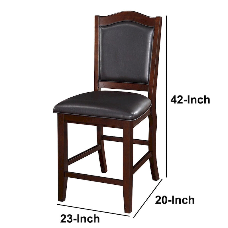 Chaise haute sans accoudoirs en bois, marron expresso et noir