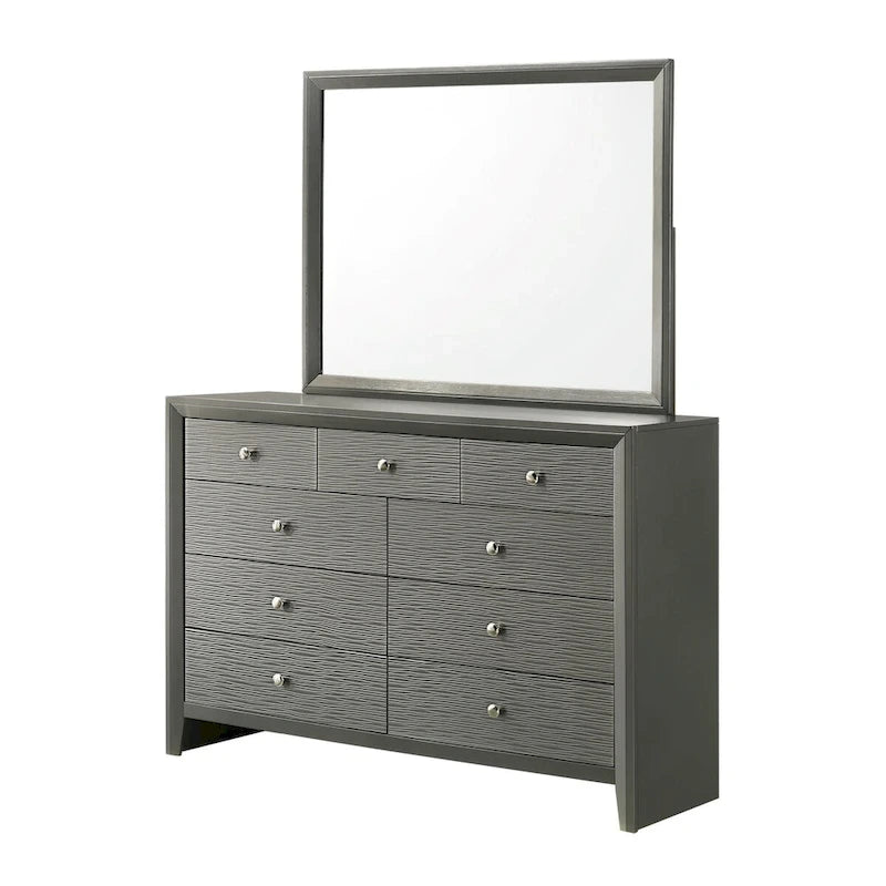 Chambre à coucher en panneaux gris acier