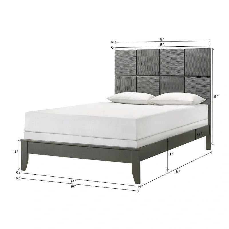 Chambre à coucher en panneaux gris acier
