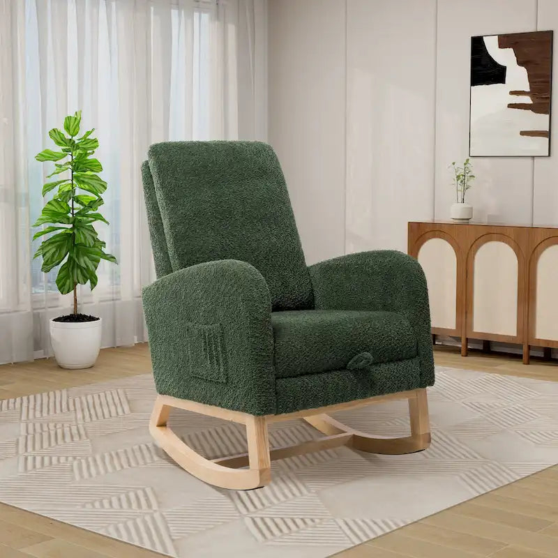 Fauteuil à bascule à dossier haut avec repose-pieds rétractable