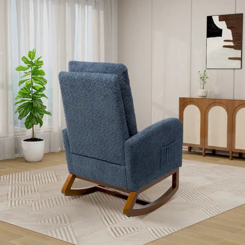 Fauteuil à bascule à dossier haut avec repose-pieds rétractable