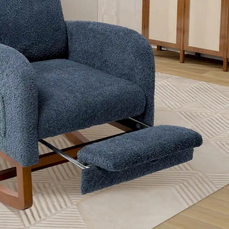Fauteuil à bascule à dossier haut avec repose-pieds rétractable