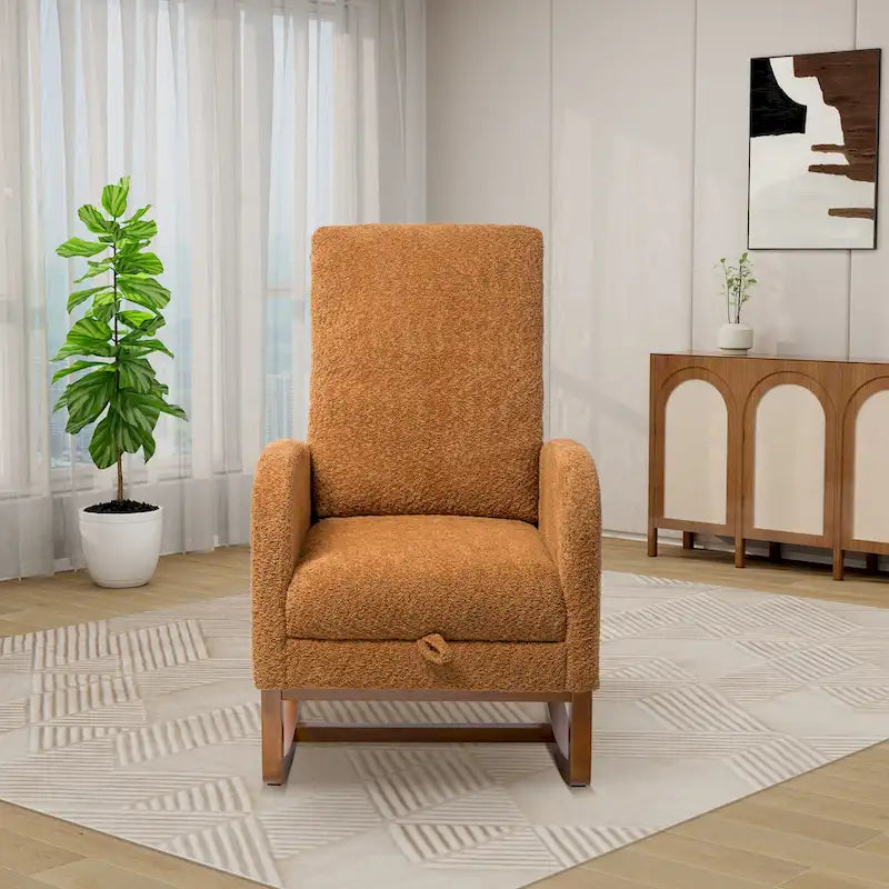 Fauteuil à bascule à dossier haut avec repose-pieds rétractable