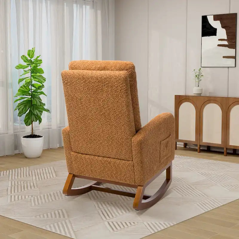 Fauteuil à bascule à dossier haut avec repose-pieds rétractable
