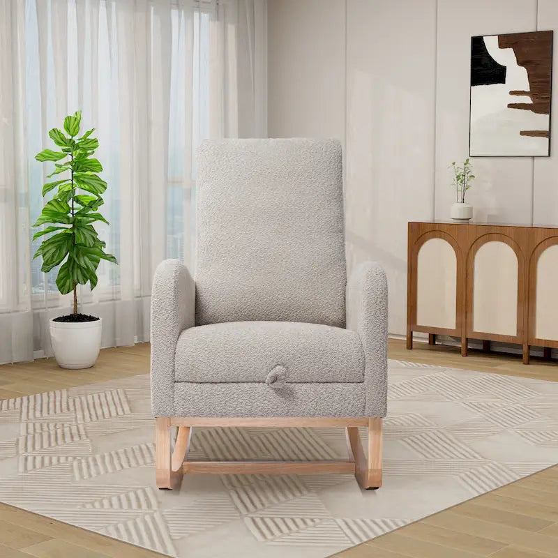 Fauteuil à bascule à dossier haut avec repose-pieds rétractable