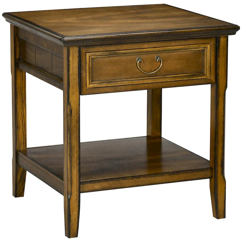 Table d'appoint avec rangement, Table de chevet vintage