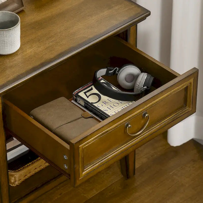 Table d'appoint avec rangement, Table de chevet vintage