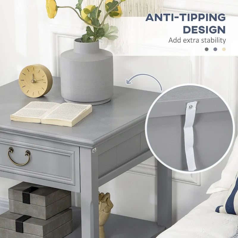 Table d'appoint avec rangement, Table de chevet vintage