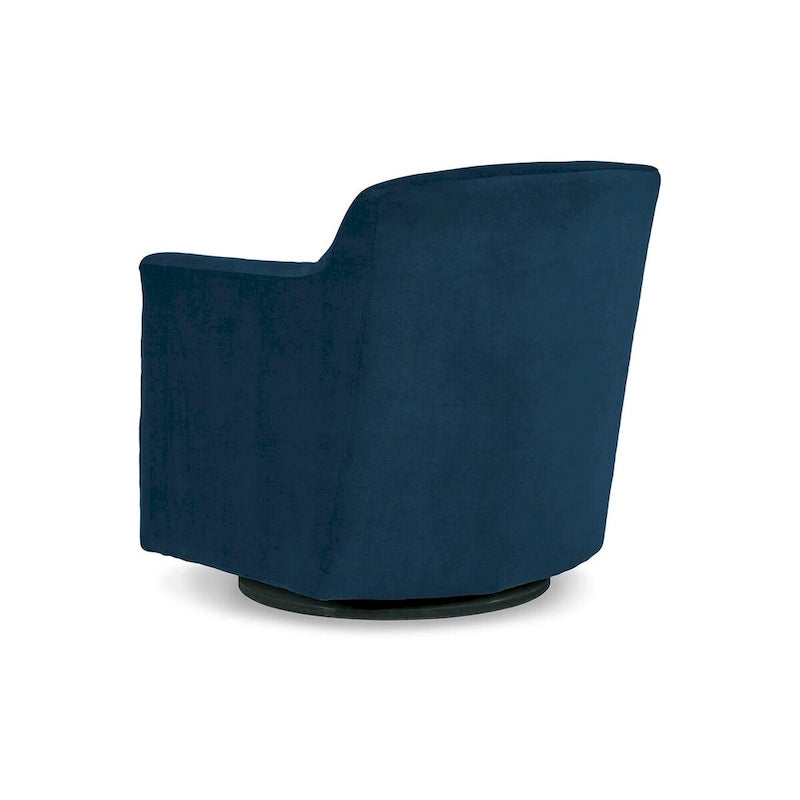 Fauteuil d'appoint pivotant, velours bleu, accoudoirs de style « Shelter »