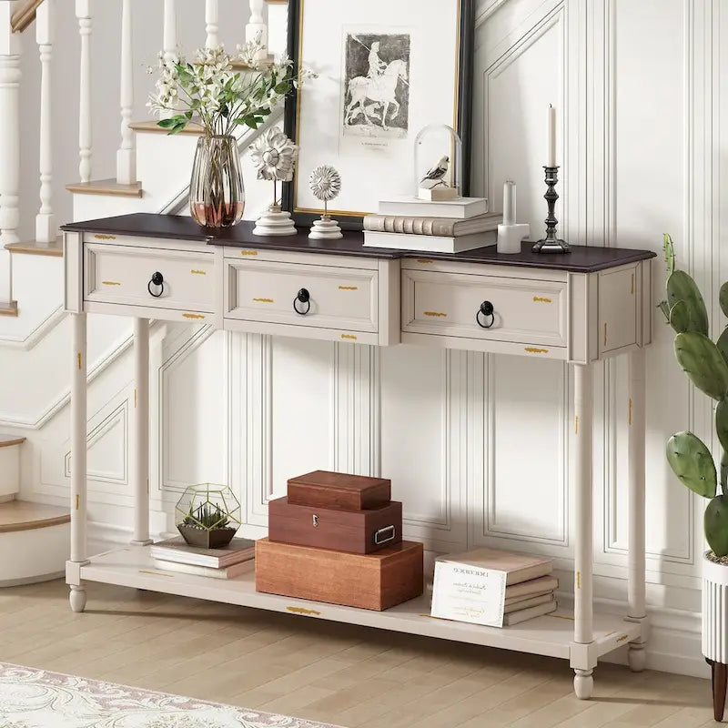 Console de table de canapé avec tiroirs pour entrée