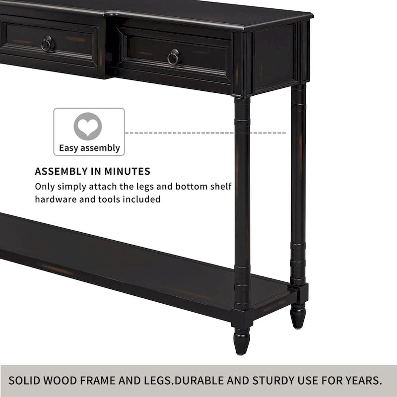Console de table de canapé avec tiroirs pour entrée