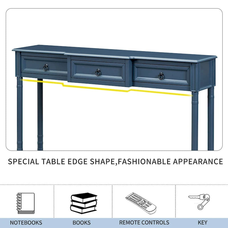 Console de table de canapé avec tiroirs pour entrée