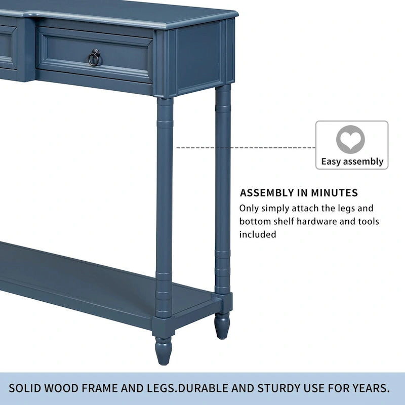 Console de table de canapé avec tiroirs pour entrée