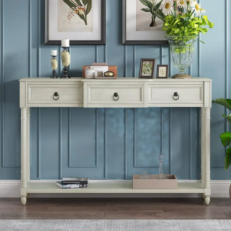 Console de table de canapé avec tiroirs pour entrée