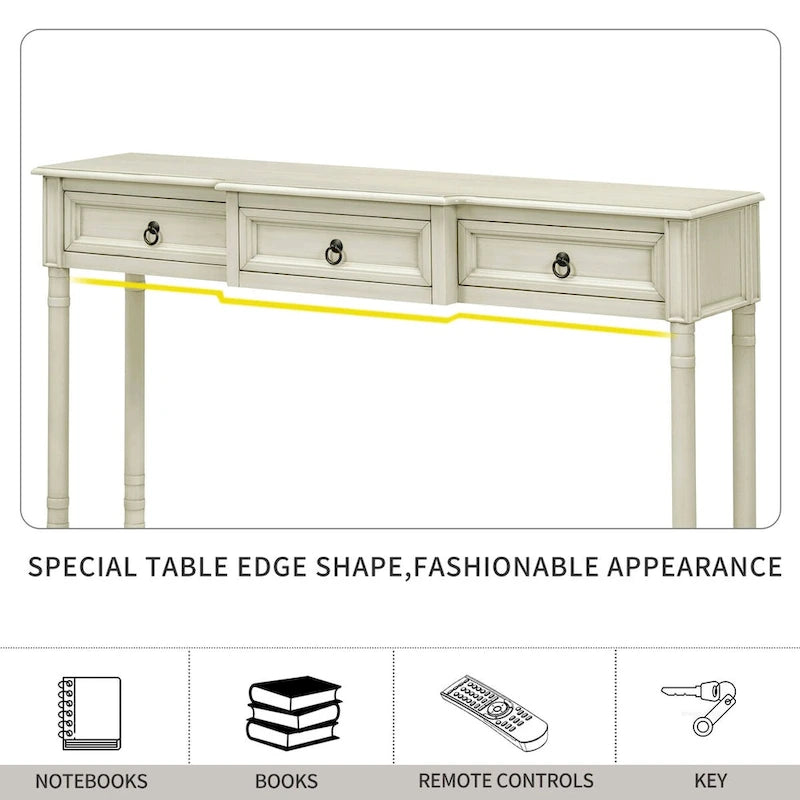 Console de table de canapé avec tiroirs pour entrée