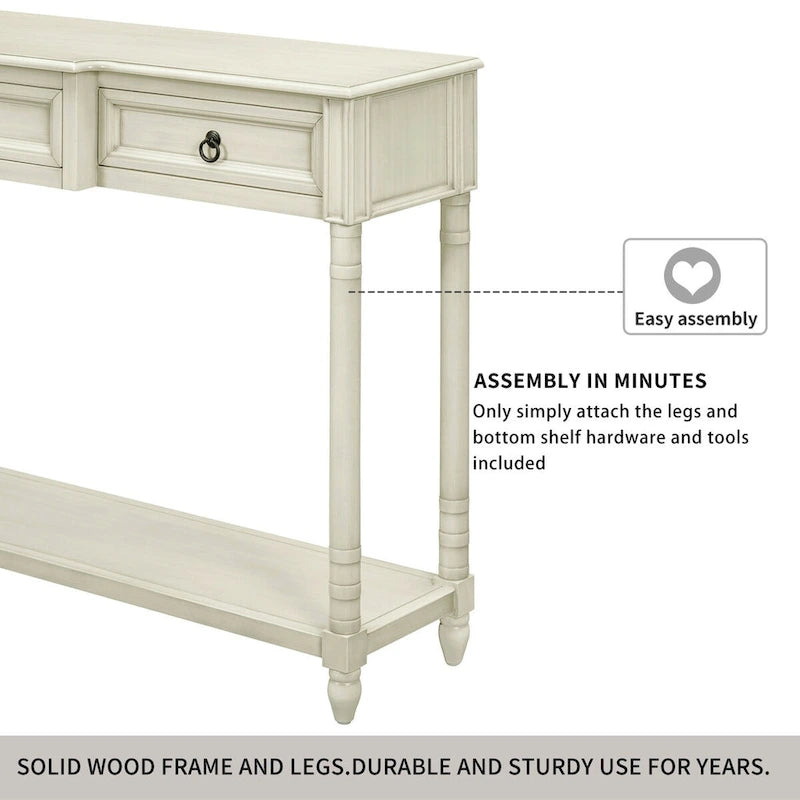 Console de table de canapé avec tiroirs pour entrée