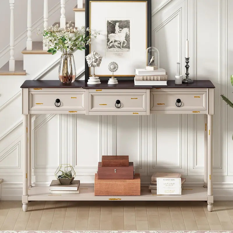 Console de table de canapé avec tiroirs pour entrée