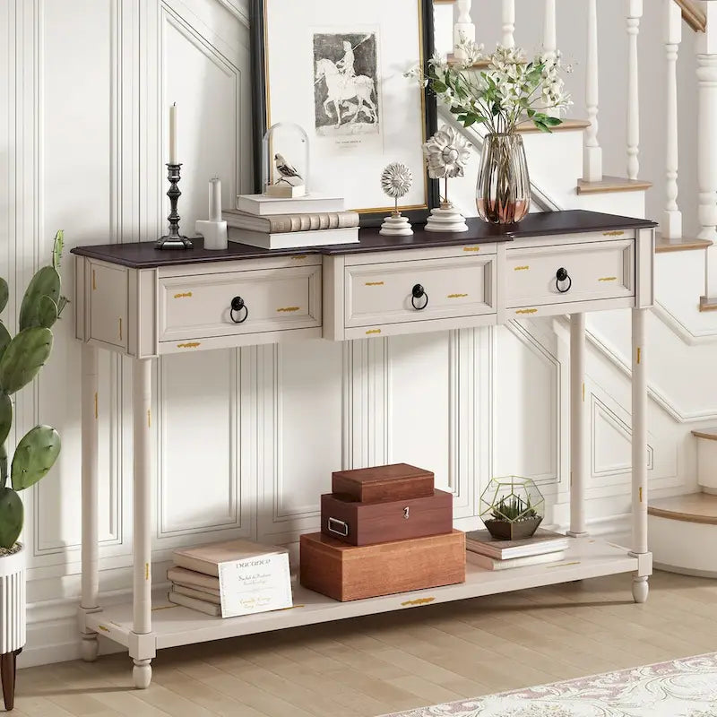 Console de table de canapé avec tiroirs pour entrée