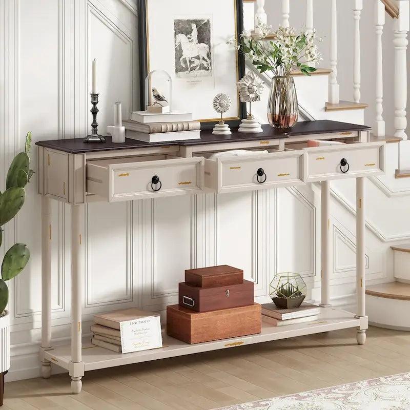 Console de table de canapé avec tiroirs pour entrée