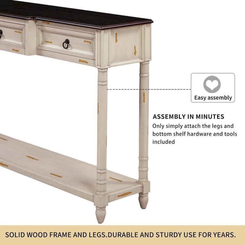 Console de table de canapé avec tiroirs pour entrée