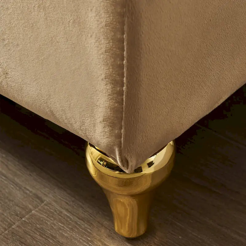 Chaise longue moderne rembourrée en velours avec rangement